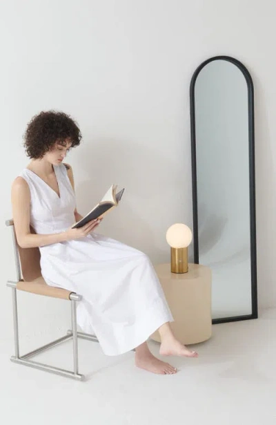 Brightech Kai 11" Modern Frosted Glass Orb Table Lamp With Usb Charging Port And Built-in 3-way Dimm In Gold