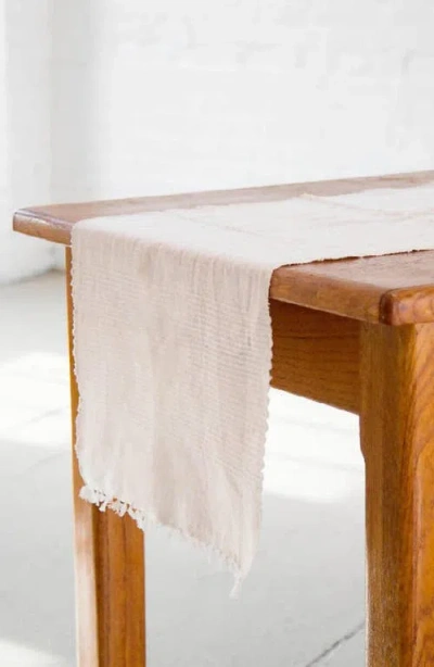 Creative Women Riviera Cotton Table Runner In White