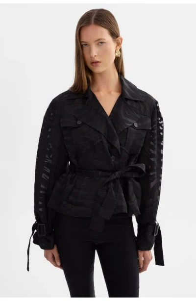 Lamarque Markeesa | Sheer Zebra Trench Jacket In Multi