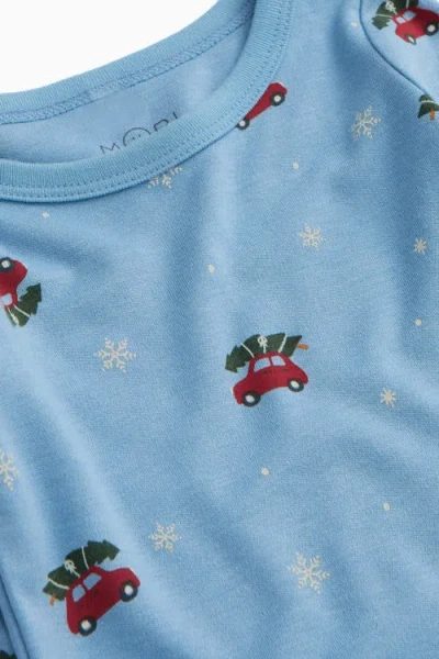 Mori Snowy Car Pyjamas In Blue