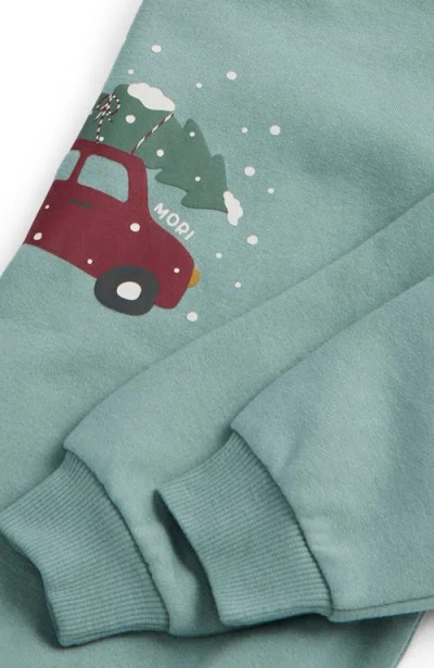 Mori Snowy Car Sweatshirt In Green