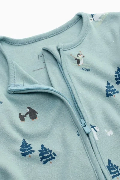 Mori Ski Two Way Zip-up Romper In Blue