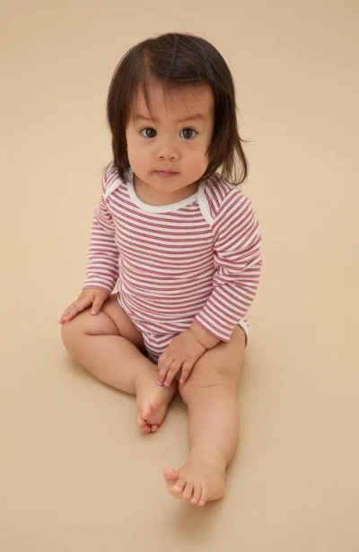 Mori Stripe Long Sleeve Bodysuit In Multi