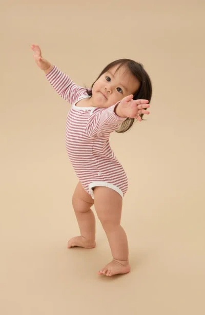 Mori Stripe Long Sleeve Bodysuit In Multi