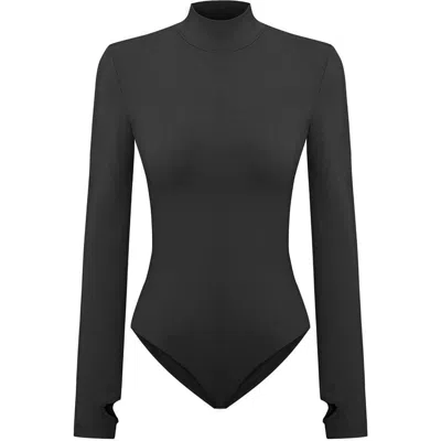 Pcfg Cotton High Neck Bodysuit In Black