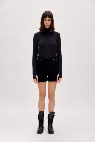 Pcfg Cotton High Neck Bodysuit In Black