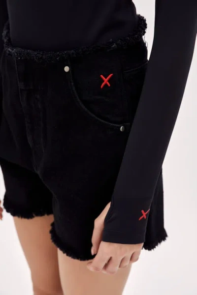 Pcfg Cotton High Neck Bodysuit In Black