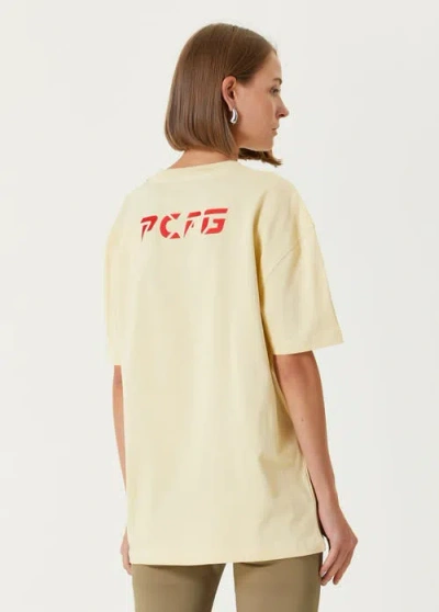 Pcfg Cotton Destroyed Logo Tee In Nude