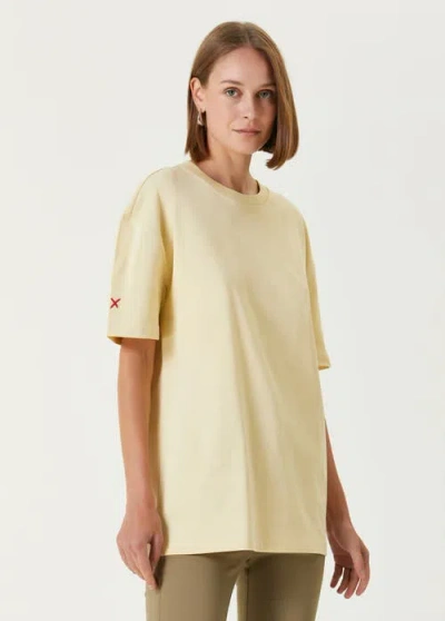 Pcfg Cotton Destroyed Logo Tee In Nude