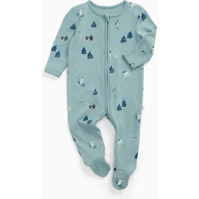 Mori Ski Two Way Zip-up Sleepsuit In Blue