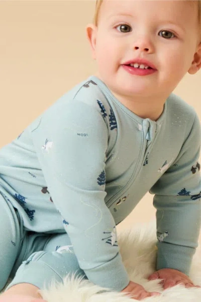 Mori Ski Two Way Zip-up Sleepsuit In Blue