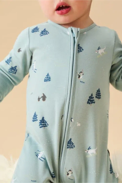 Mori Ski Two Way Zip-up Sleepsuit In Blue