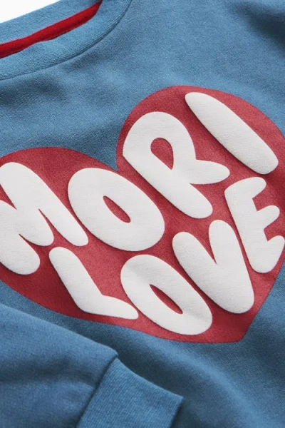 Mori Love Oversized Sweatshirt In Blue