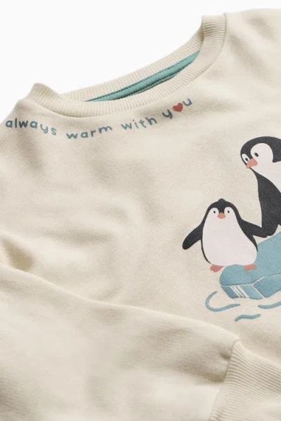 Mori Penguin Family Placement Sweatshirt In Pink