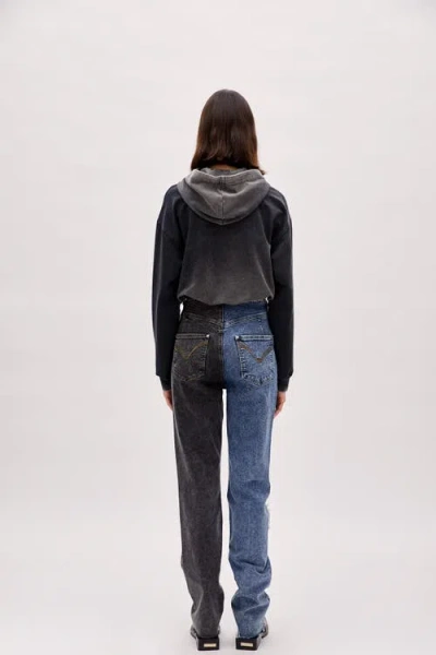 Pcfg Two Color Block Denim Pant In Blue