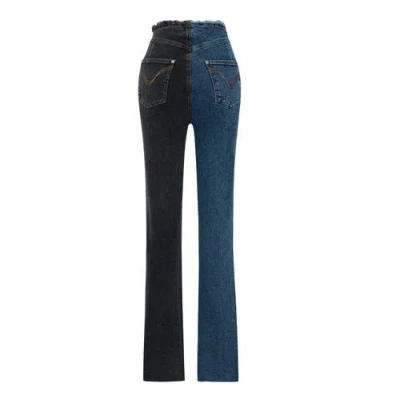 Pcfg Two Color Block Denim Pant In Blue