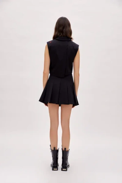 Pcfg Cotton Pleated Skirt In Black