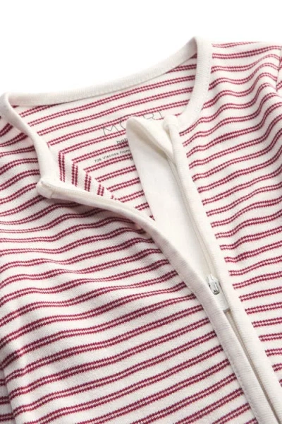 Mori Stripe Two Way Zip-up Sleepsuit In Red