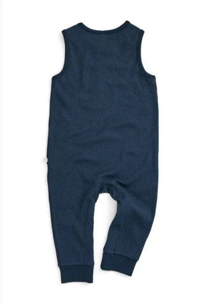 Mori Ribbed Reindeer Romper In Blue