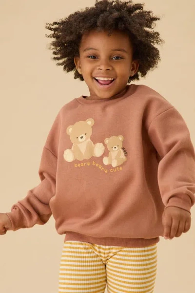 Mori Teddy Bear Oversized Sweatshirt In Brown