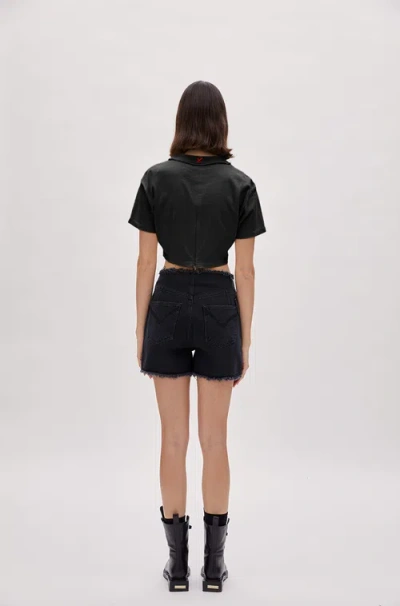 Pcfg Cotton Destroyed Crop Tee In Animal Print