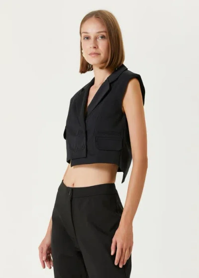 Pcfg Woven Crop Vest In Multi