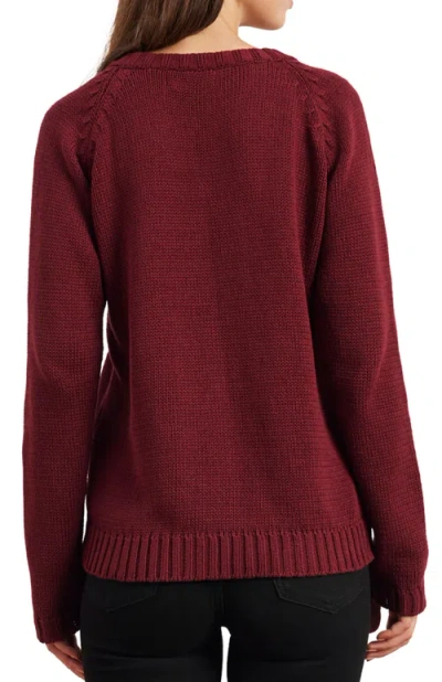 Paneros Clothing Selene V Neck Cotton Sweater In Red