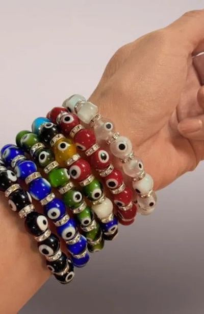 Humanist Beauty Evil Eye Beaded Bracelet In Multi