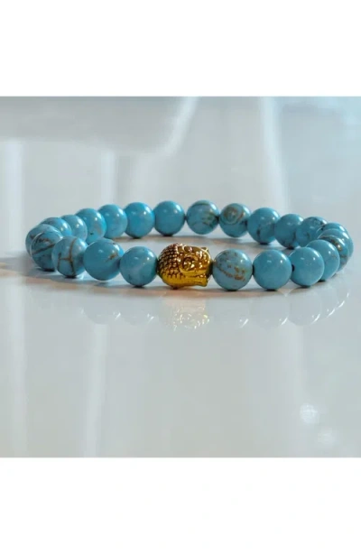 Humanist Beauty Buddha Crystal Beaded Bracelet In Blue