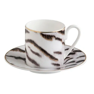Cavalli Coffee Cup & Saucer With Luxury Box In White
