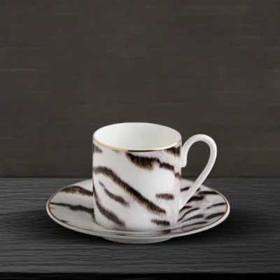 Cavalli Coffee Cup & Saucer With Luxury Box In White