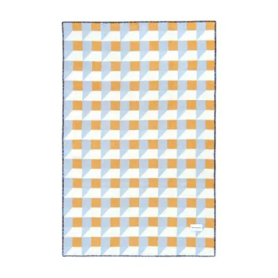 Maison Deux Cubics Blanket In Blue