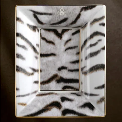 Cavalli Large Rectangular Tray In Black