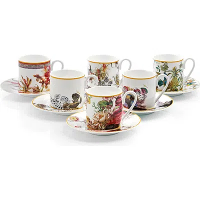 Cavalli 6pcs Coffee Cup & Saucer With Luxury Box In Multi