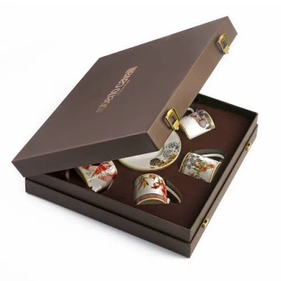 Cavalli 6pcs Coffee Cup & Saucer With Luxury Box In Multi