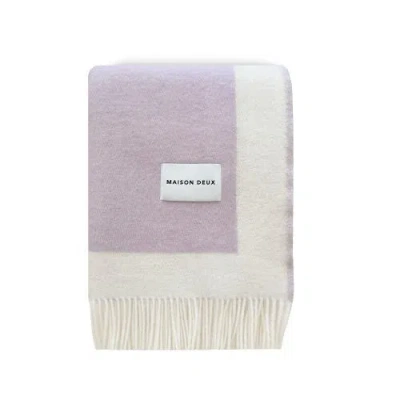 Maison Deux Color Block Blanket In Purple