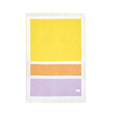 Maison Deux Color Block Blanket In Purple