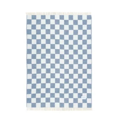 Maison Deux Checkerboard Blanket In Blue