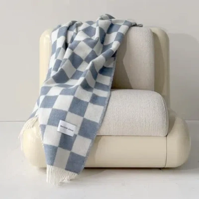 Maison Deux Checkerboard Blanket In Blue