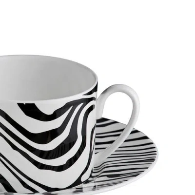 Cavalli Tea Cup & Saucer With Luxury Box In Black