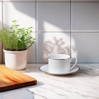 Cavalli Tea Cup & Saucer With Luxury Box In White