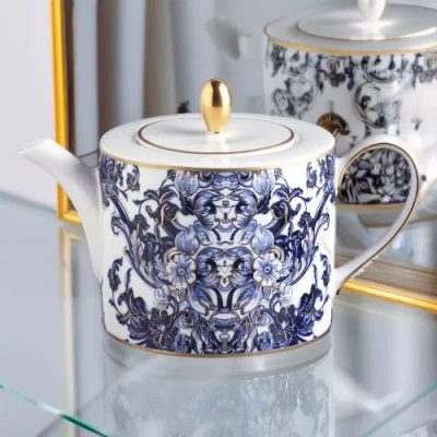 Cavalli Classic Tea And Coffee Pot In Blue