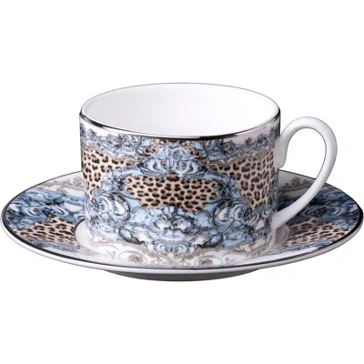 Cavalli Tea Cup & Saucer With Luxury Box In Brown