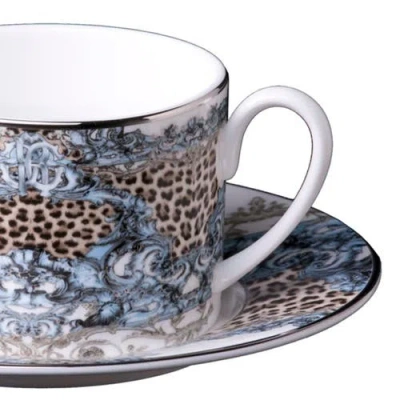 Cavalli Tea Cup & Saucer With Luxury Box In Brown