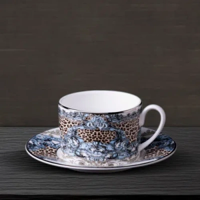 Cavalli Tea Cup & Saucer With Luxury Box In Brown
