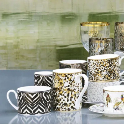 Cavalli Tea Cup & Saucer With Luxury Box In Black