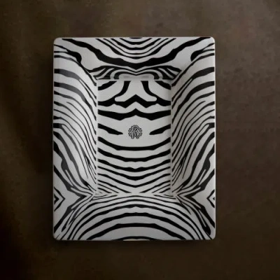 Cavalli Large Rectangular Tray In Black