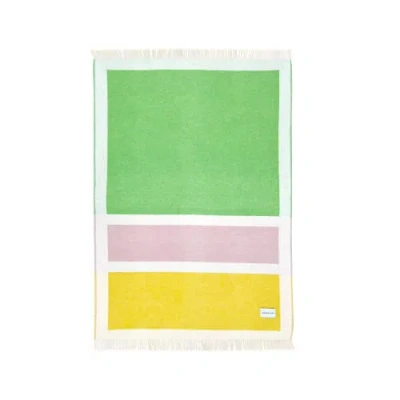 Maison Deux Color Block Blanket In Yellow