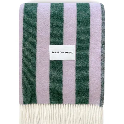 Maison Deux Candy Wrap Blanket In Green