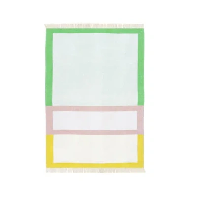 Maison Deux Color Block Blanket In Yellow